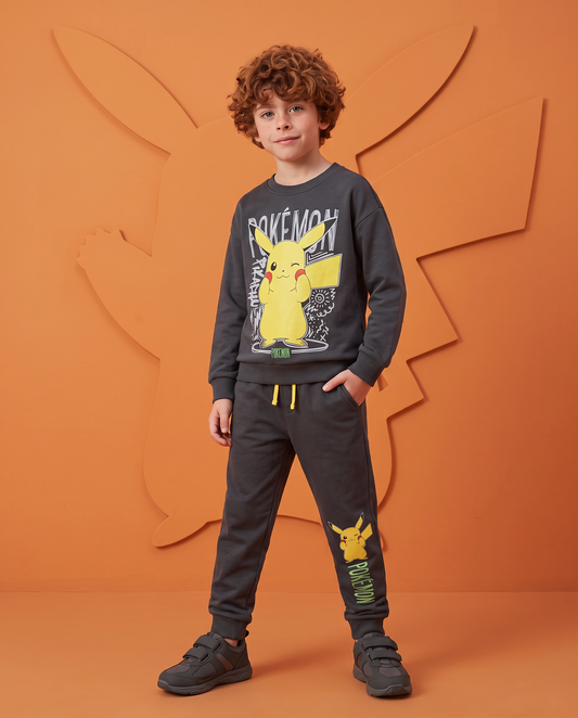 Gray sweatshirt with Pokemon print - Grey