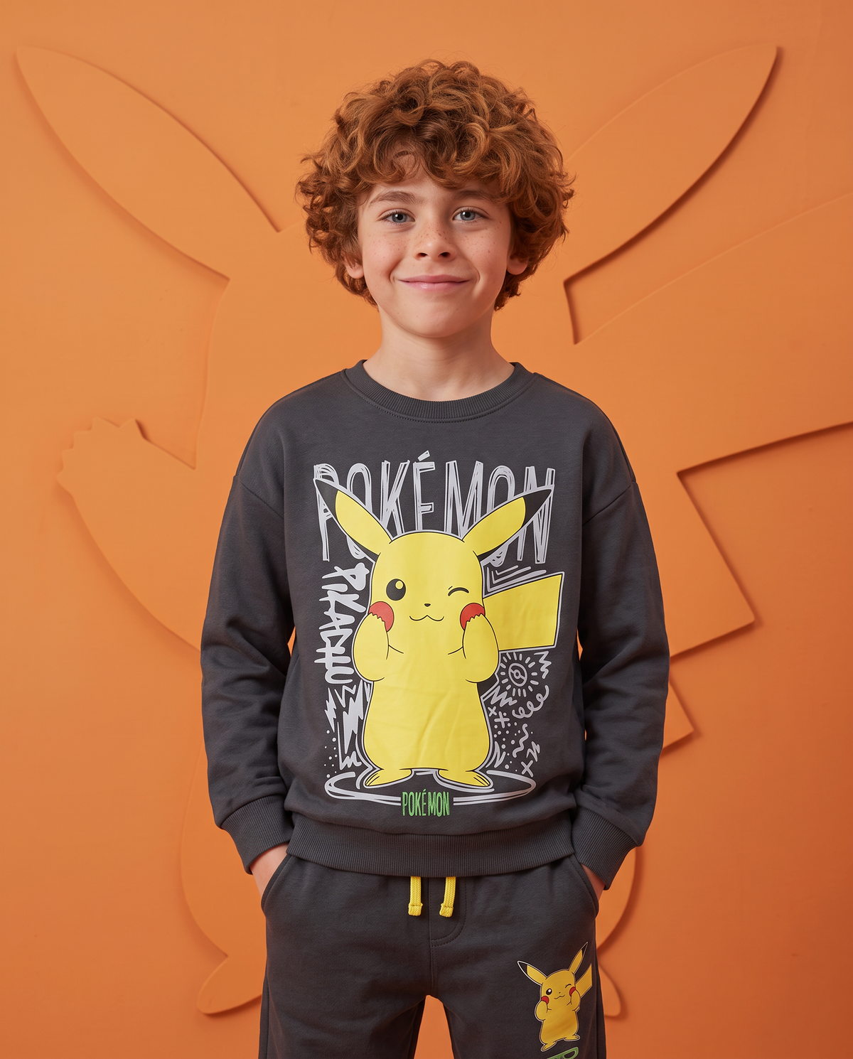 Gray sweatshirt with Pokemon print - Grey