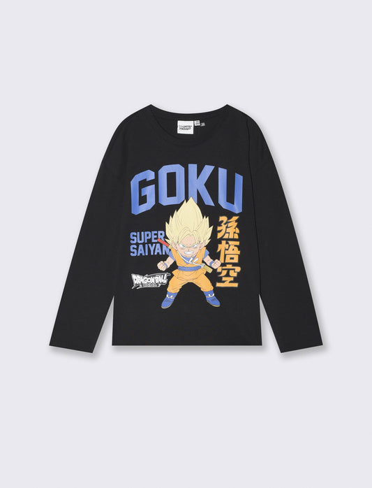 Goku Long Sleeve Cotton T-Shirt - Black