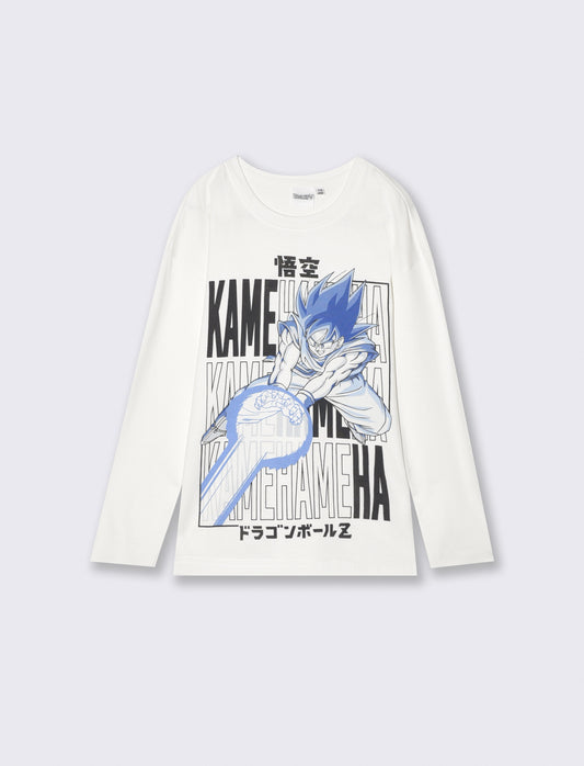 Goku Long Sleeve Cotton T-Shirt - White