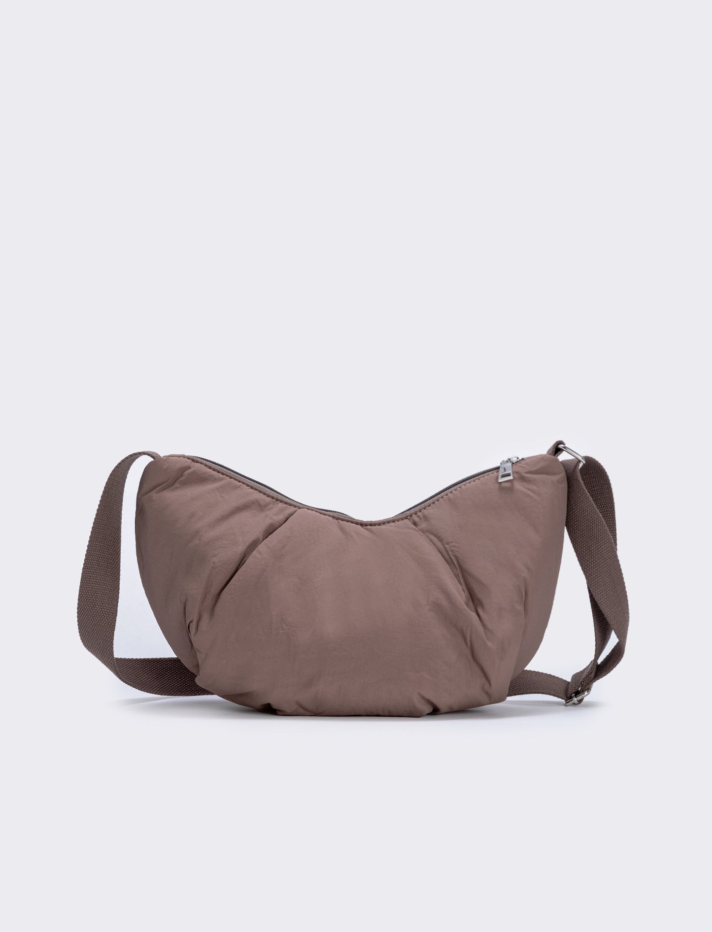Tracolla nylon mezzaluna elegante - Grigio fango
