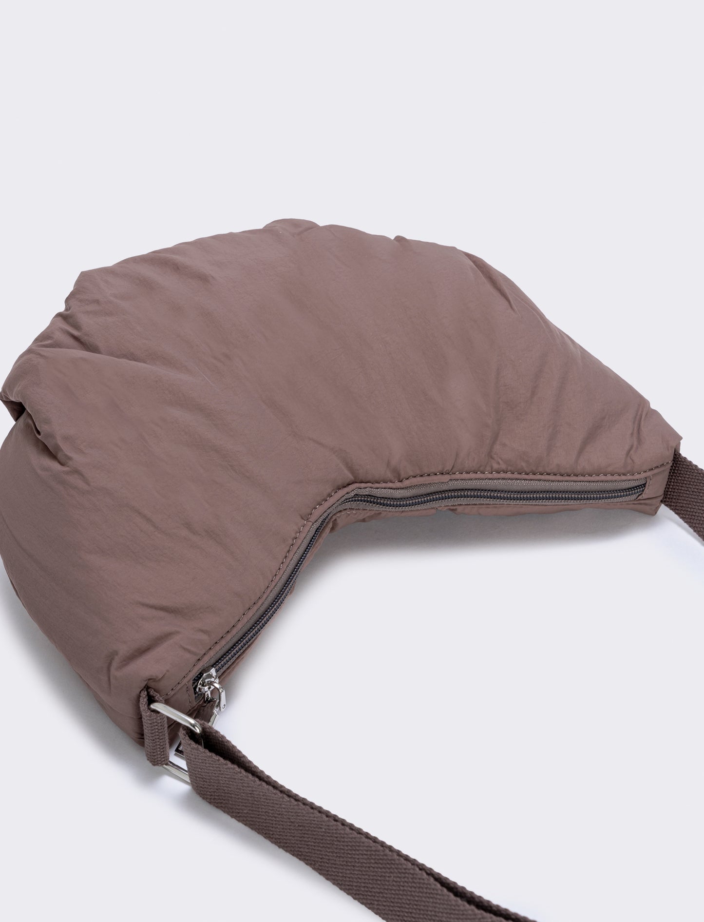 Tracolla nylon mezzaluna elegante - Grigio fango