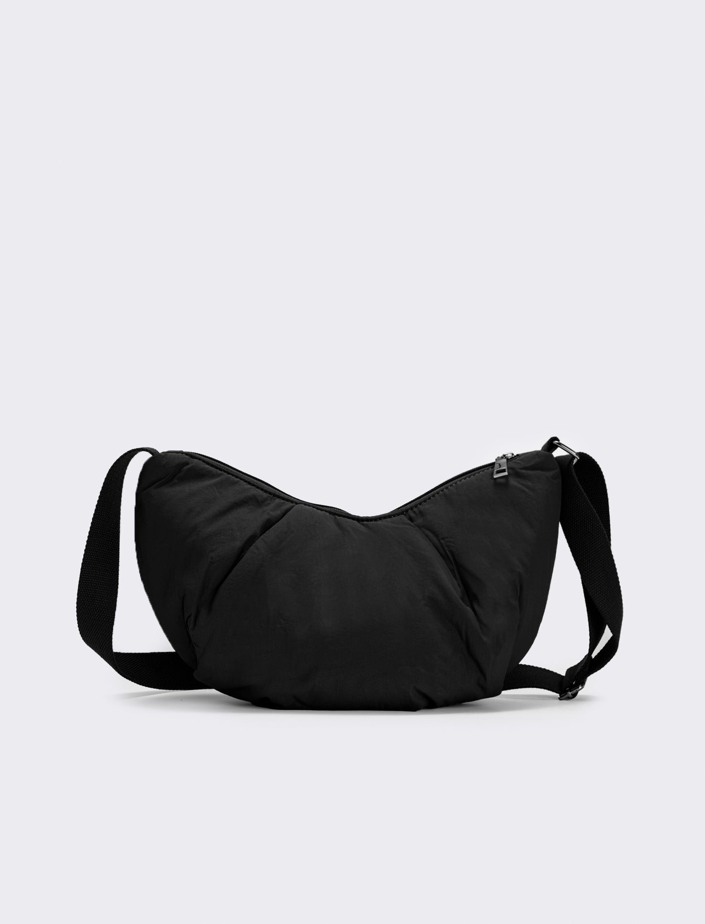 Tracolla nylon mezzaluna elegante - Nero