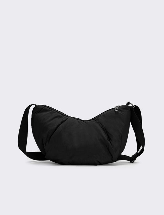 Tracolla nylon mezzaluna elegante - Nero