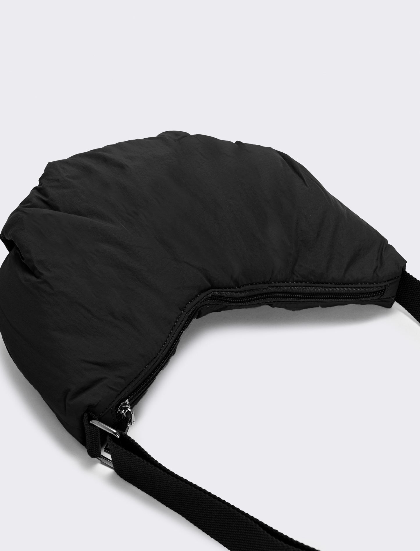 Tracolla nylon mezzaluna elegante - Nero