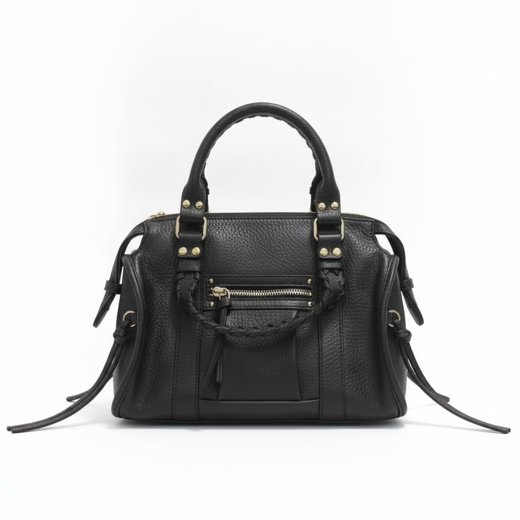 Woven Handle Tote - Black