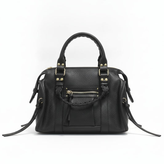 Woven Handle Tote - Black