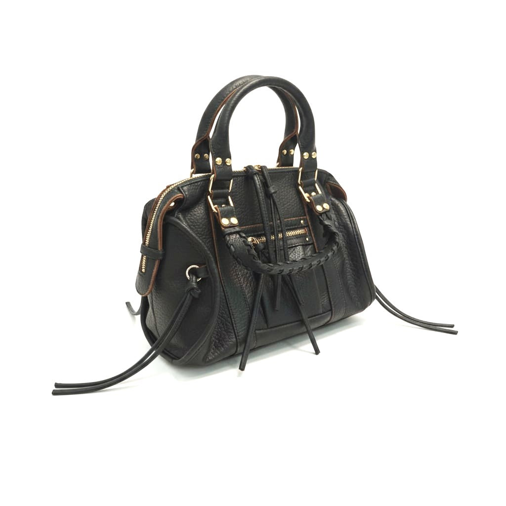 Woven Handle Tote - Black