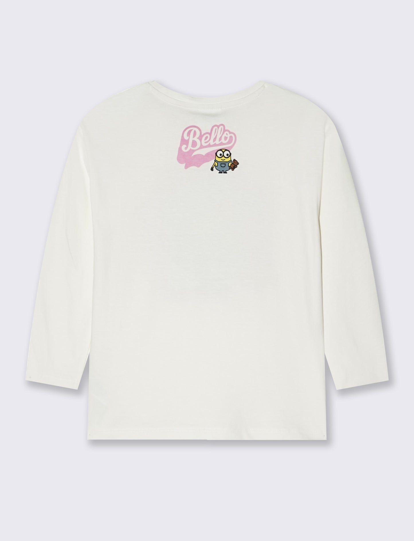 Long Sleeve Crew Neck T-Shirt Minions - White