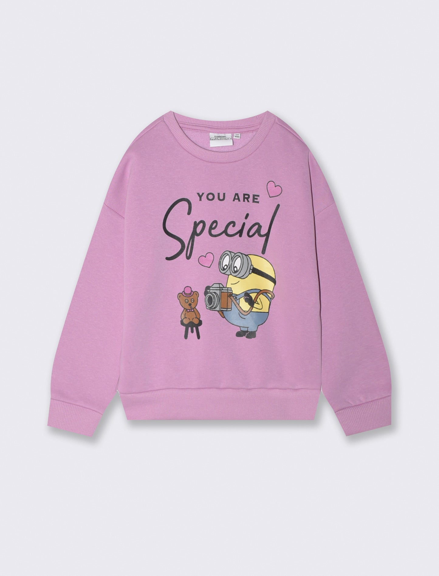 Felpa manica lunga Minions con stampa - Rosa