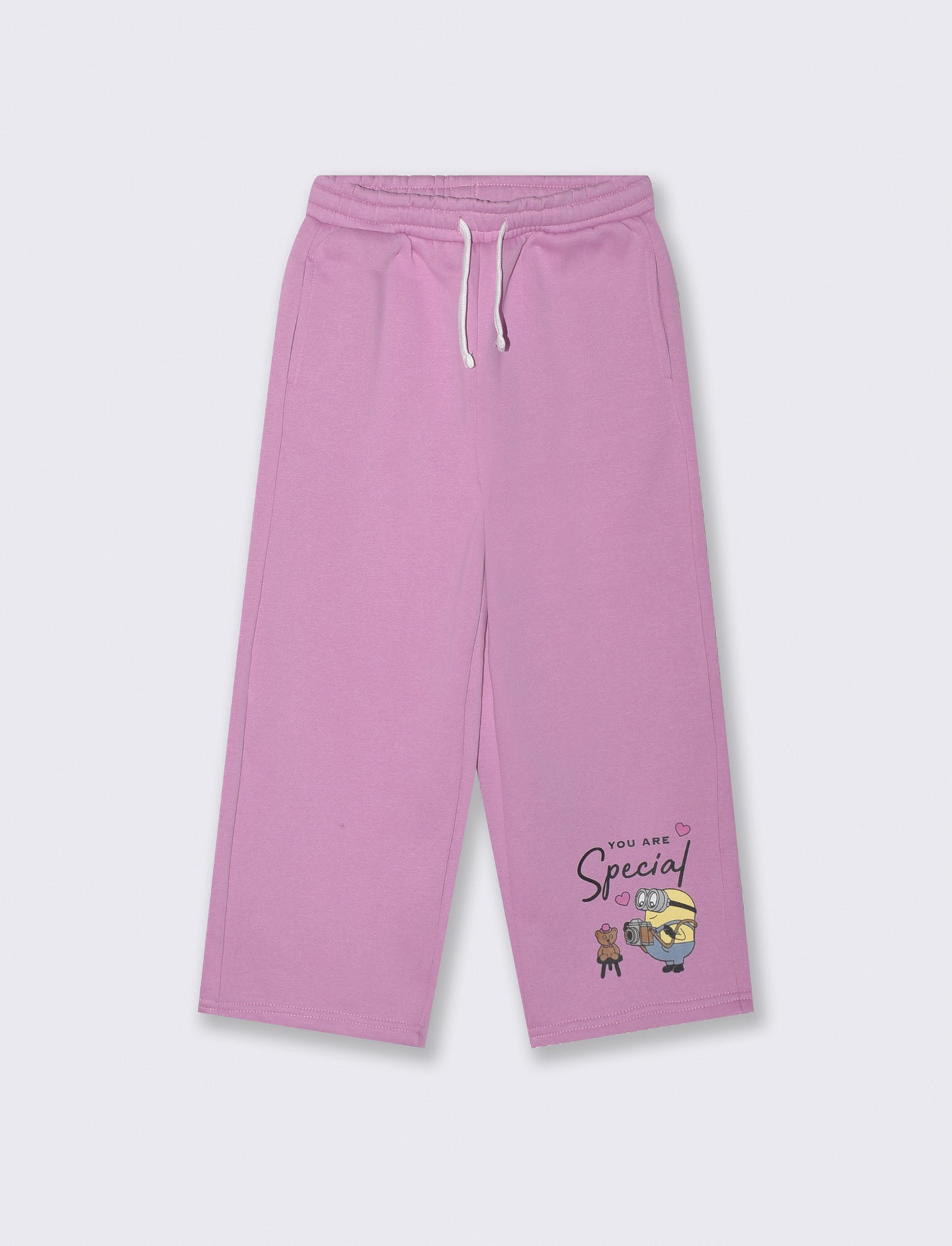 Minions print wide leg jogger sweatshirt - Pink