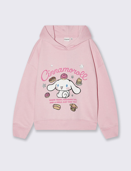 Felpa con cappuccio Cinnamoroll manica lunga - Rosa