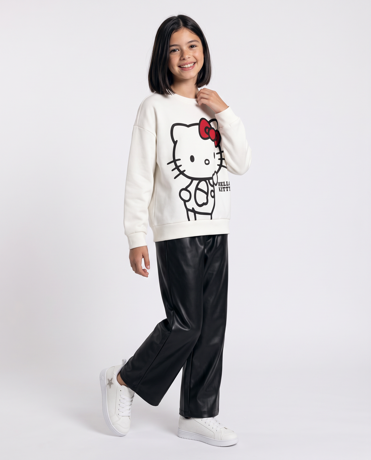 Hello Kitty Printed Crewneck Sweatshirt - White