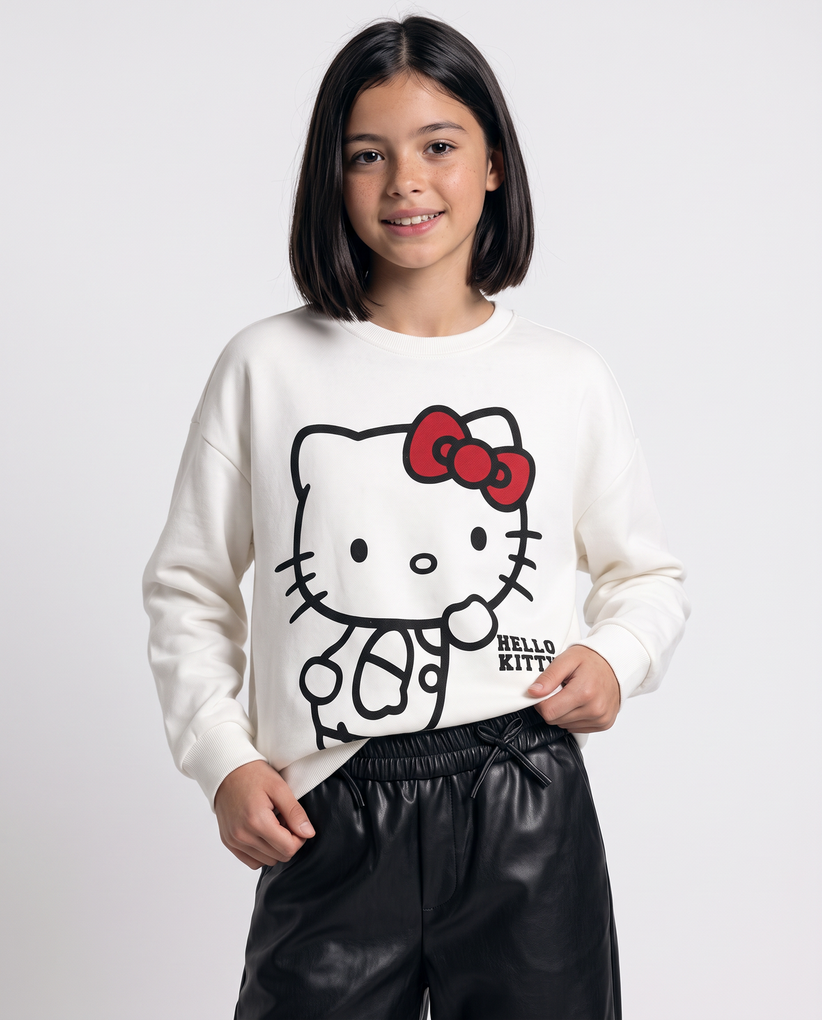 Hello Kitty Printed Crewneck Sweatshirt - White