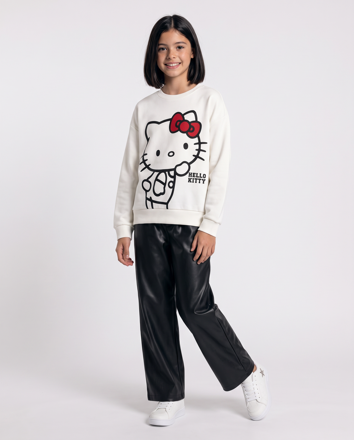 Hello Kitty Printed Crewneck Sweatshirt - White