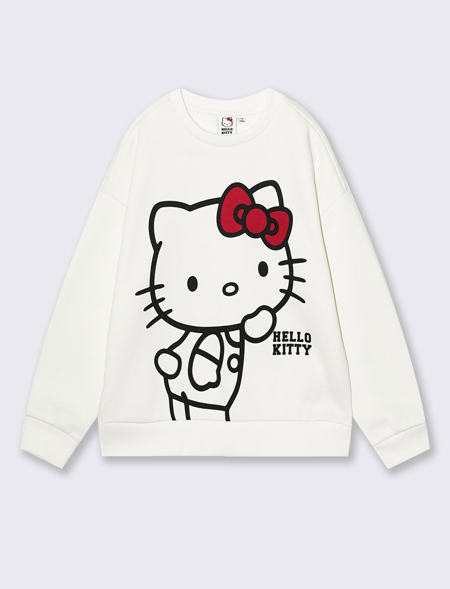 Felpa girocollo con stampa Hello Kitty - Bianco