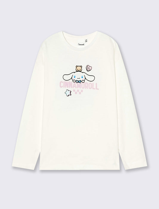 Cinnamoroll Long Cotton T-Shirt - White