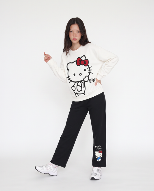 Hello Kitty Print Sweatshirt Joggers - Black