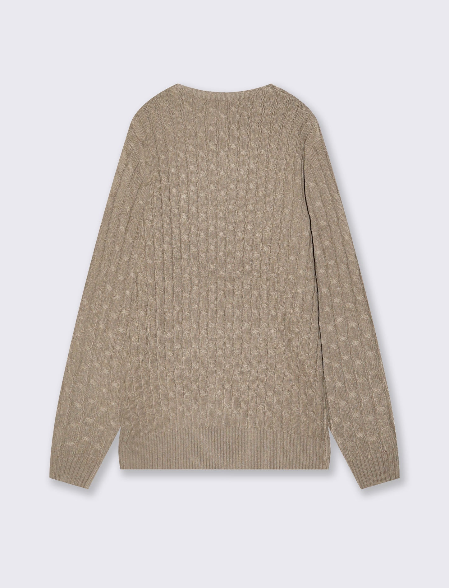 Cable-knit crew neck sweater with embroidery - Green