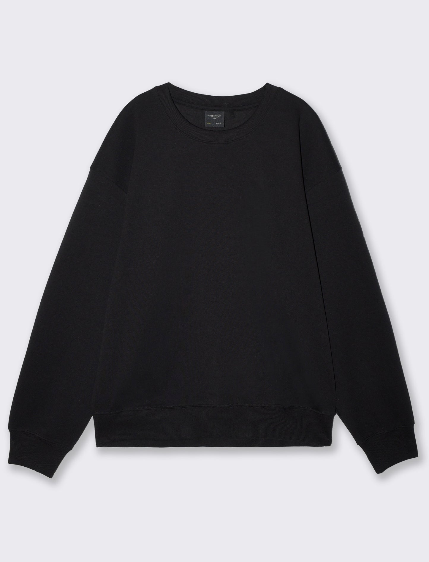 Felpa girocollo interlock relaxed fit - Nero