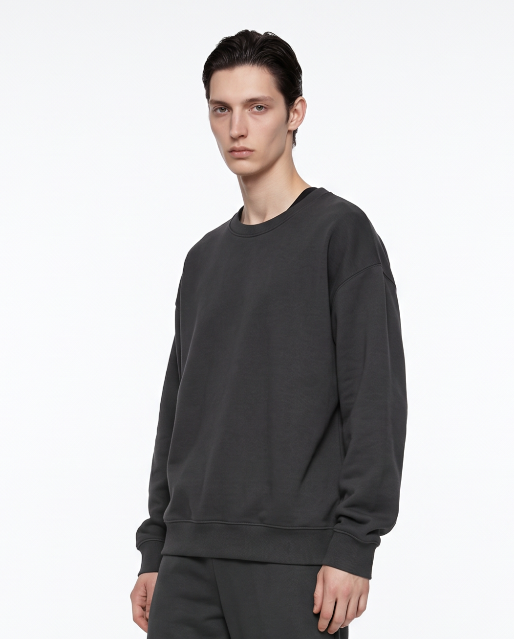 Crewneck interlock relaxed fit sweatshirt - Green