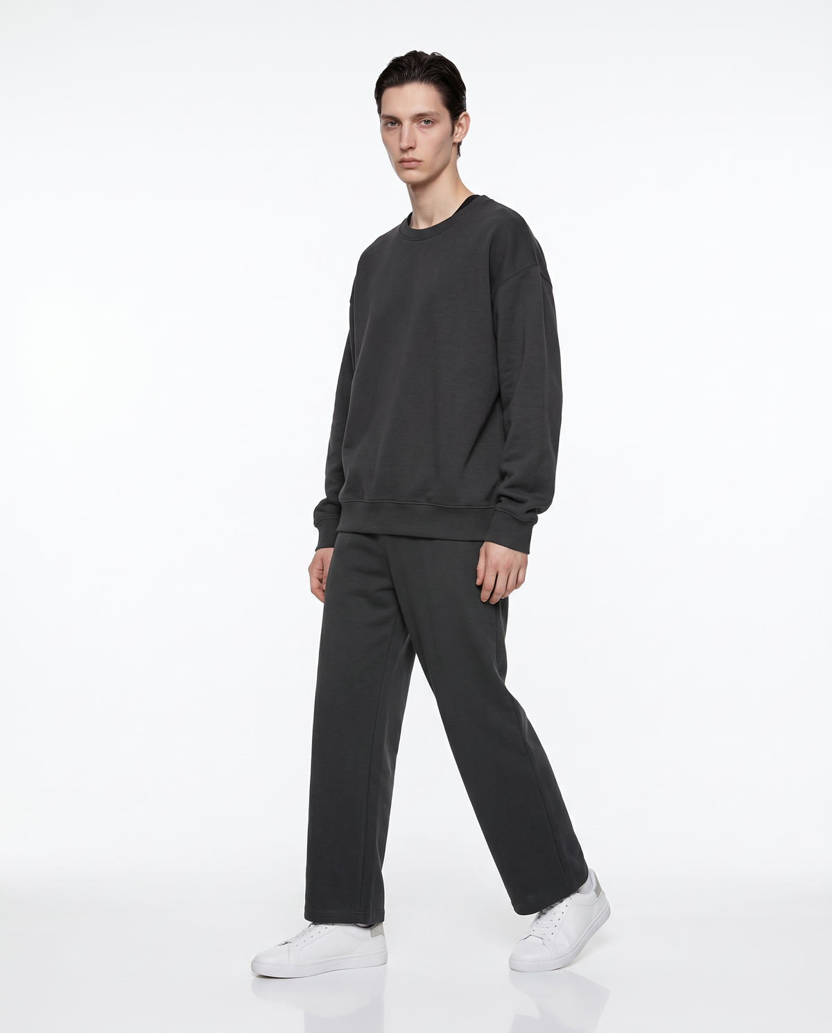 Crewneck interlock relaxed fit sweatshirt - Green