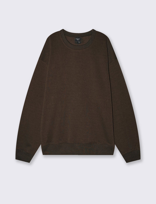 Felpa girocollo interlock relaxed fit - Moro