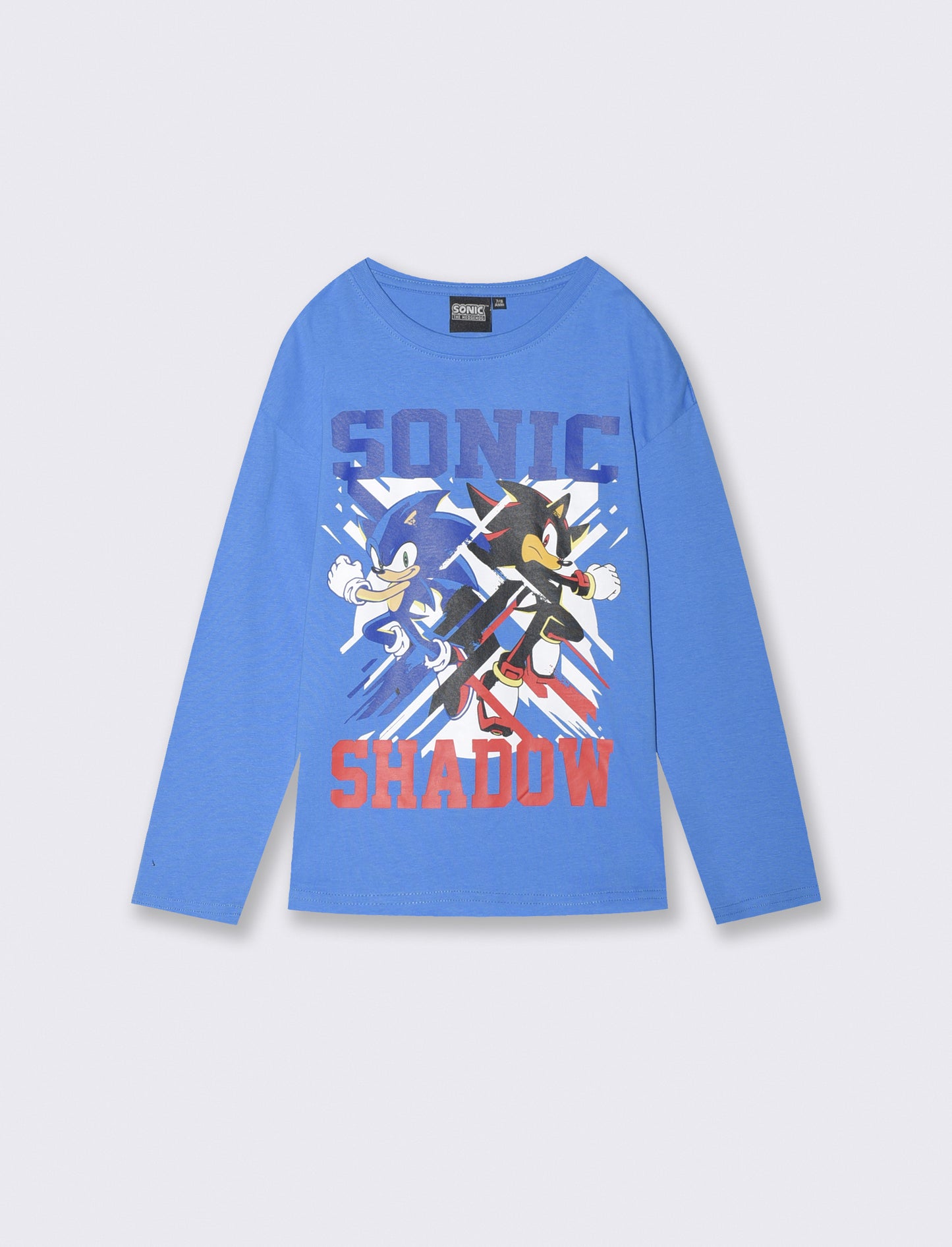 Sonic Long Sleeve Cotton T-Shirt - Sky blue