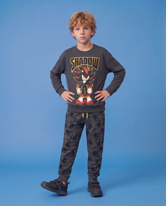 Lead gray sweatshirt with Sonic - Grey