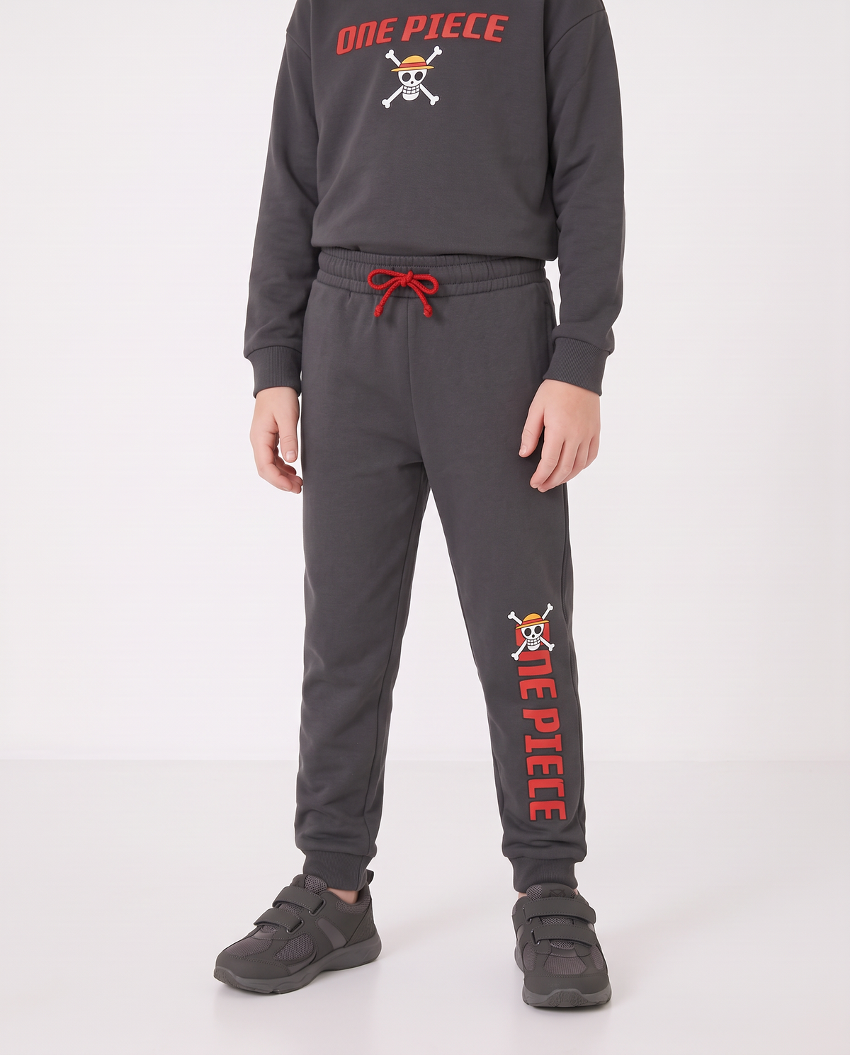 Lead Grey Cotton Jogger One Piece - Grey