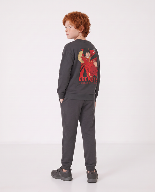 One Piece Crewneck Sweatshirt Lead Gray - Grey