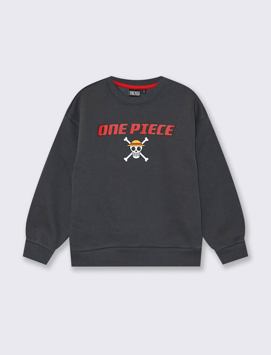 One Piece Crewneck Sweatshirt Lead Gray - Grey