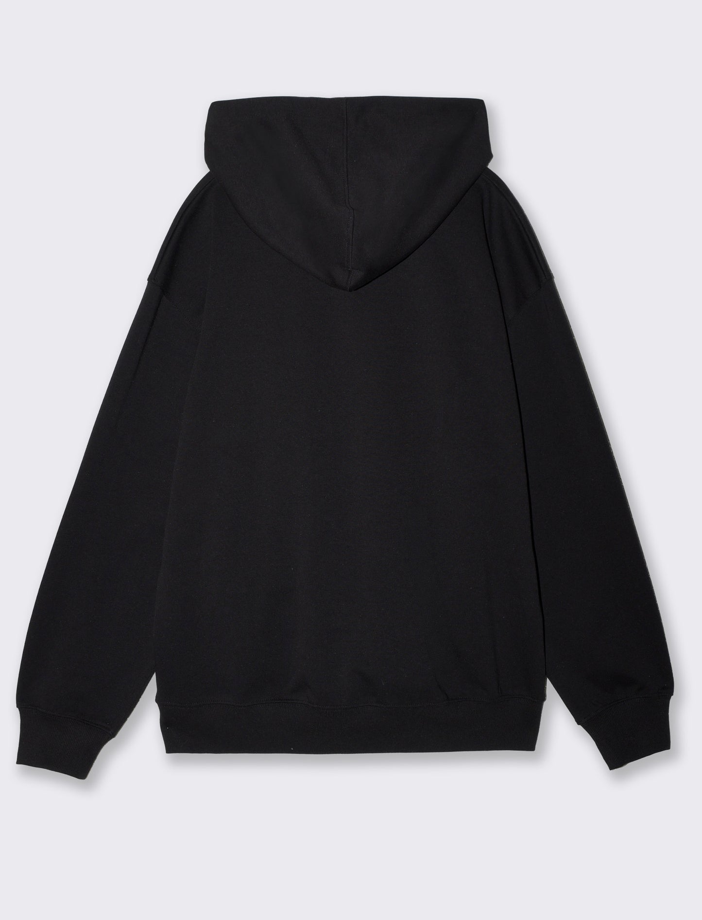 Felpa Cappuccio Relaxed Fit in Interlock - Nero