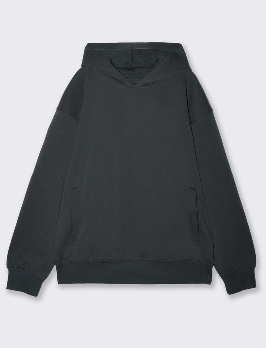 Felpa Cappuccio Relaxed Fit in Interlock - Verde