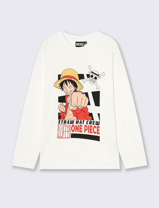 Long Sleeve T-shirt One Piece Cotton - White