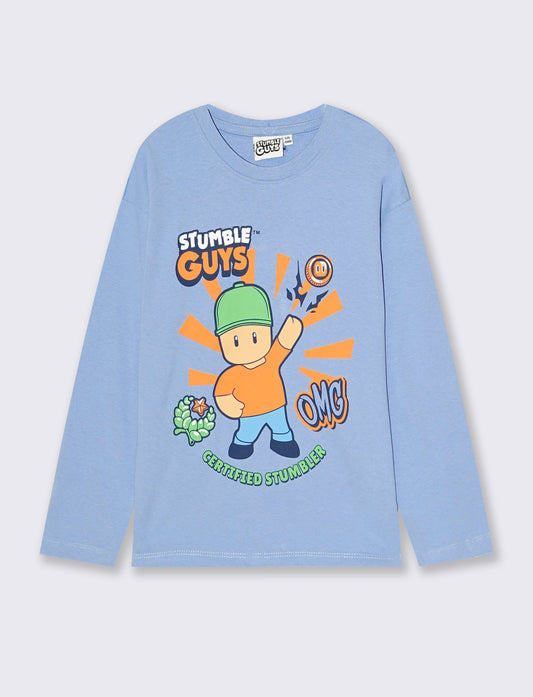 Long Sleeve T-shirt Stumble Guys - Sky blue