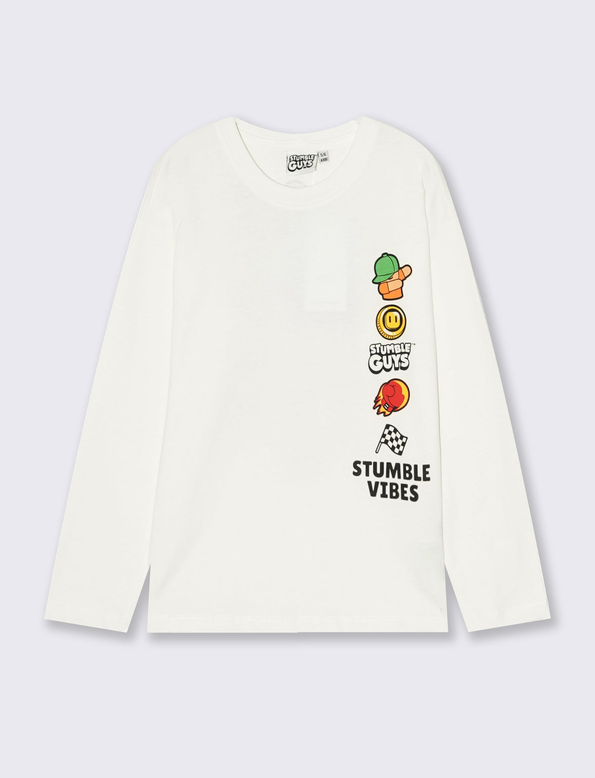 T-shirt maniche lunghe Stumble Guys - Bianco latte