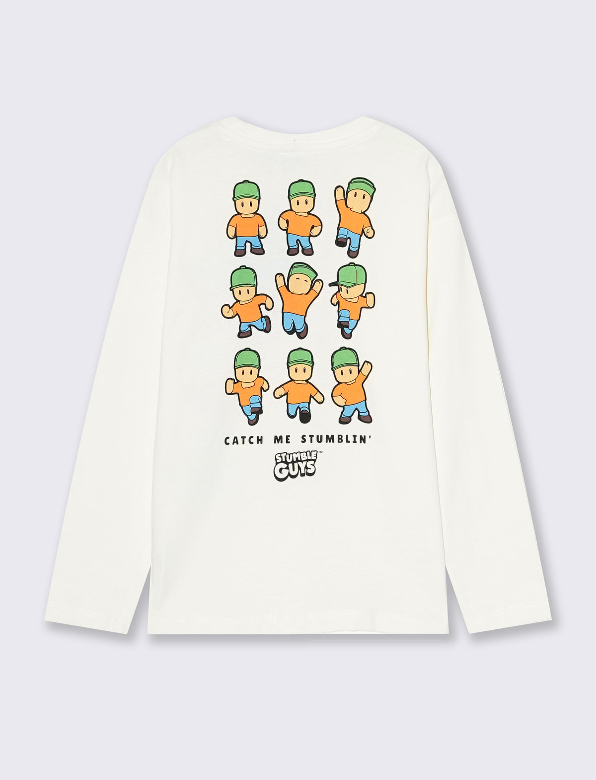 T-shirt maniche lunghe Stumble Guys - Bianco latte