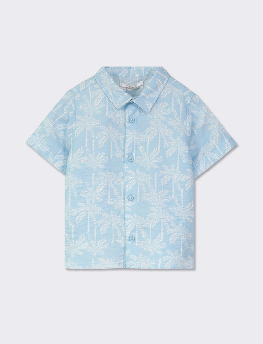 Front Button Printed Shirt - Stylish and Trendy - Sky blue