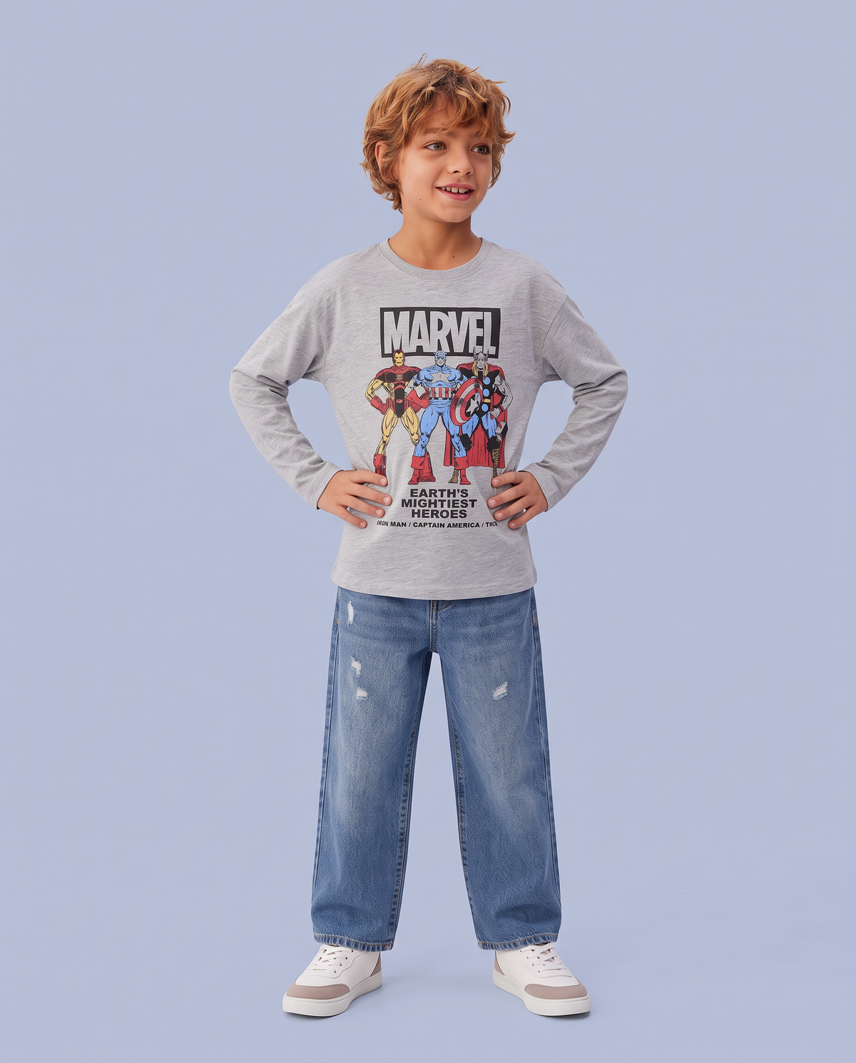 Marvel long sleeve cotton T-shirt - Grey