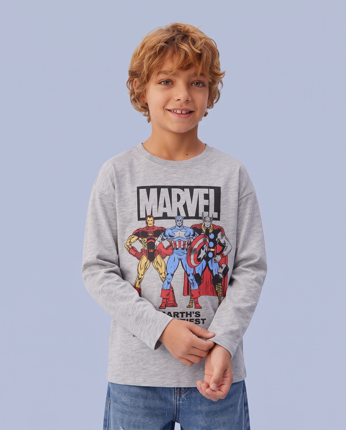 Marvel long sleeve cotton T-shirt - Grey