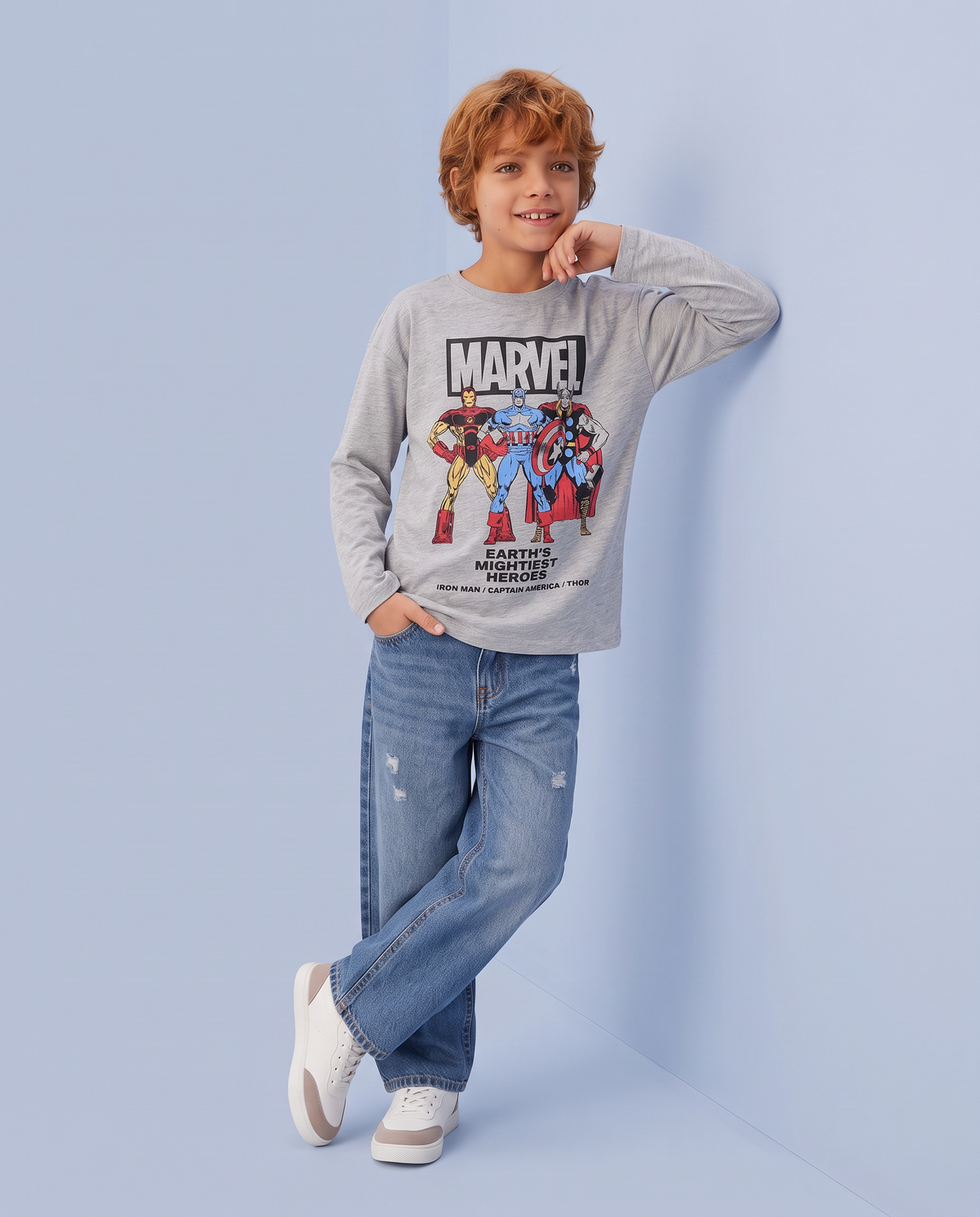 Marvel long sleeve cotton T-shirt - Grey
