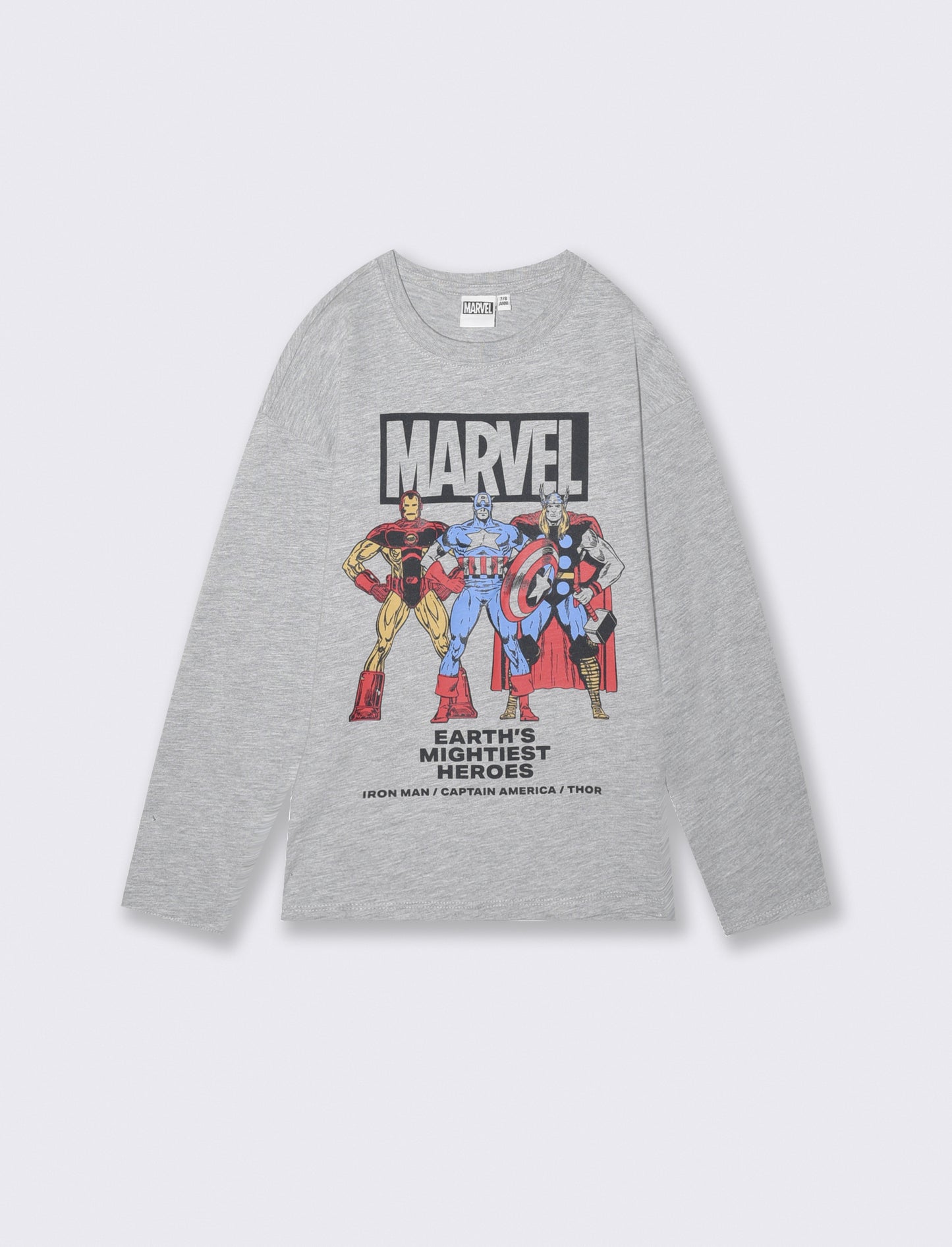 T-shirt Marvel maniche lunghe cotone - Grigio mel.