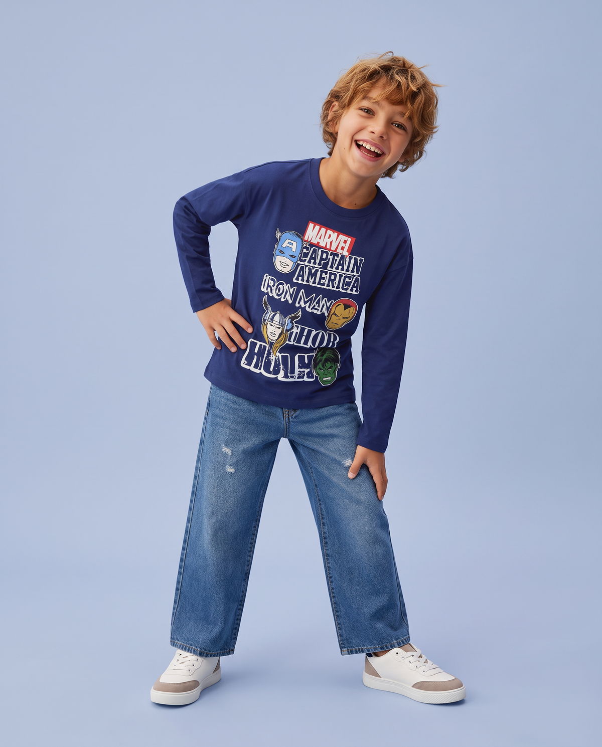Marvel long sleeve cotton T-shirt - Blue