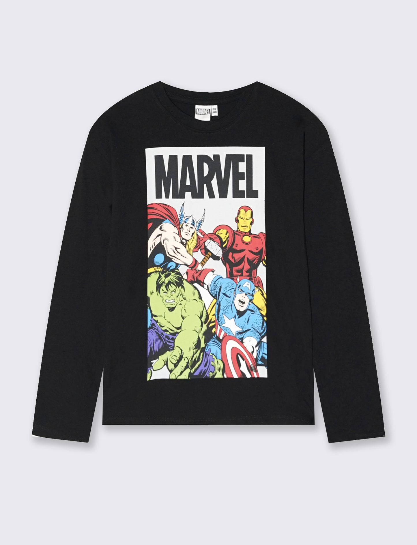 T-shirt maniche lunghe Marvel in cotone - Nero