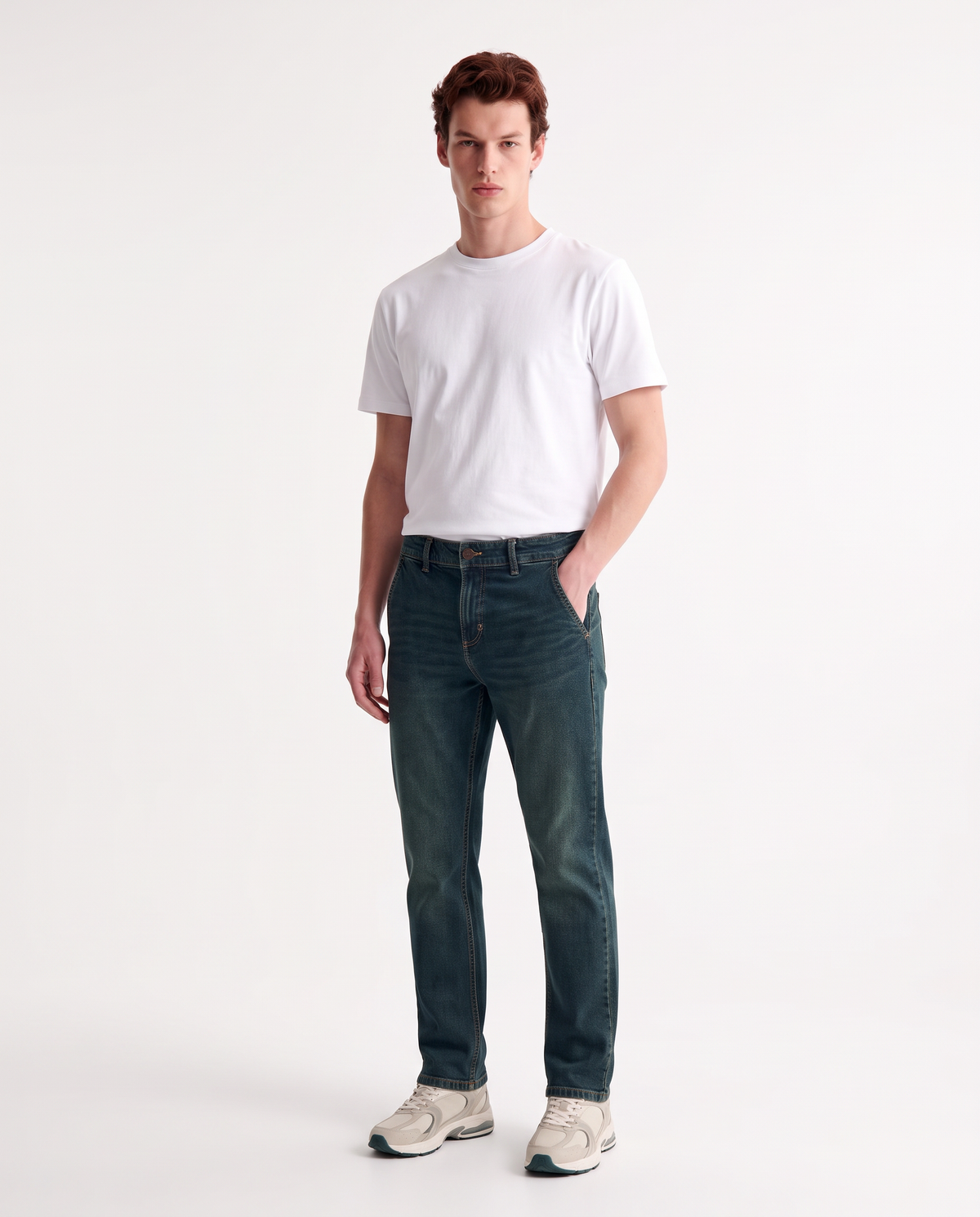 Dark Blue Regular Fit Chino Jeans - Blue