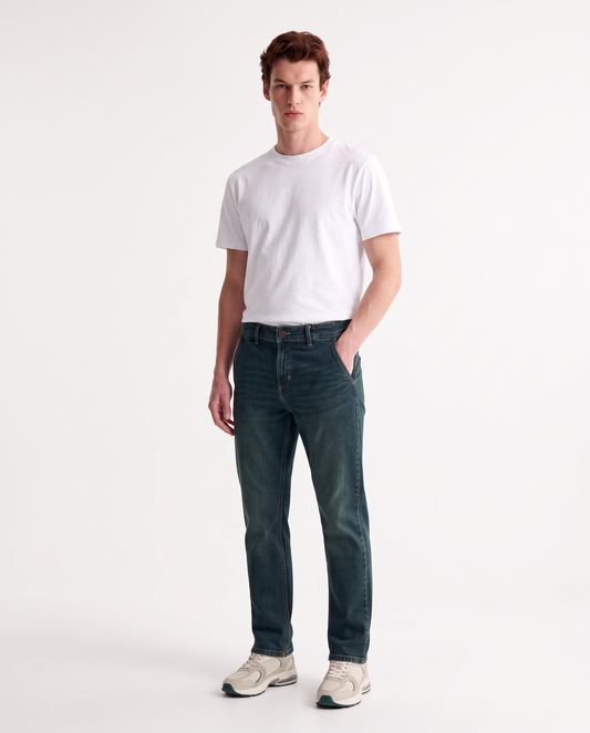 Dark Blue Regular Fit Chino Jeans - Blue