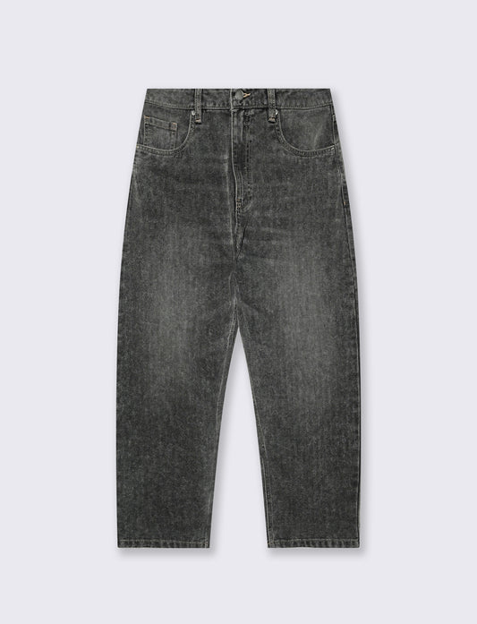 JEANS SOFT TOUCH TAPERED WIDE LEG GRIGIO - Grigio scuro