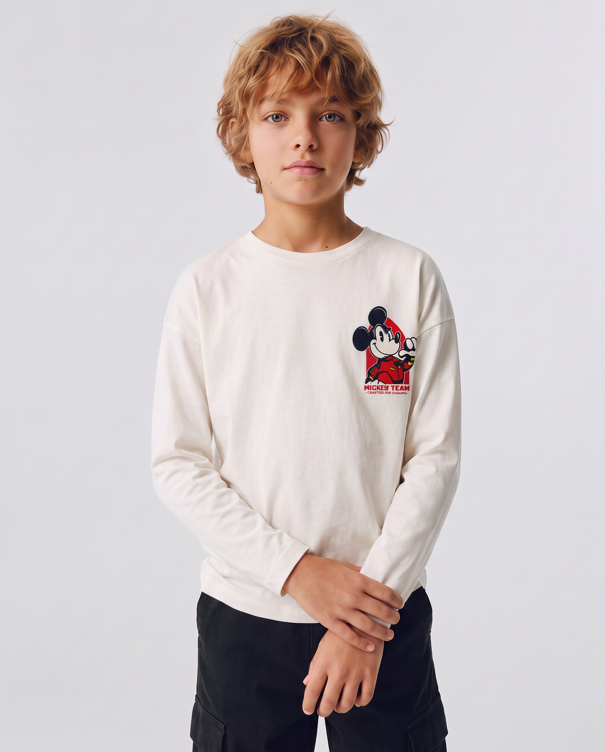 Long Sleeve T-Shirt Mickey Mouse - White