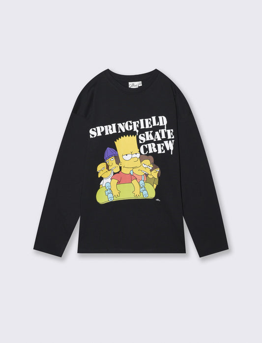 T-shirt maniche lunghe dei Simpson - Nero